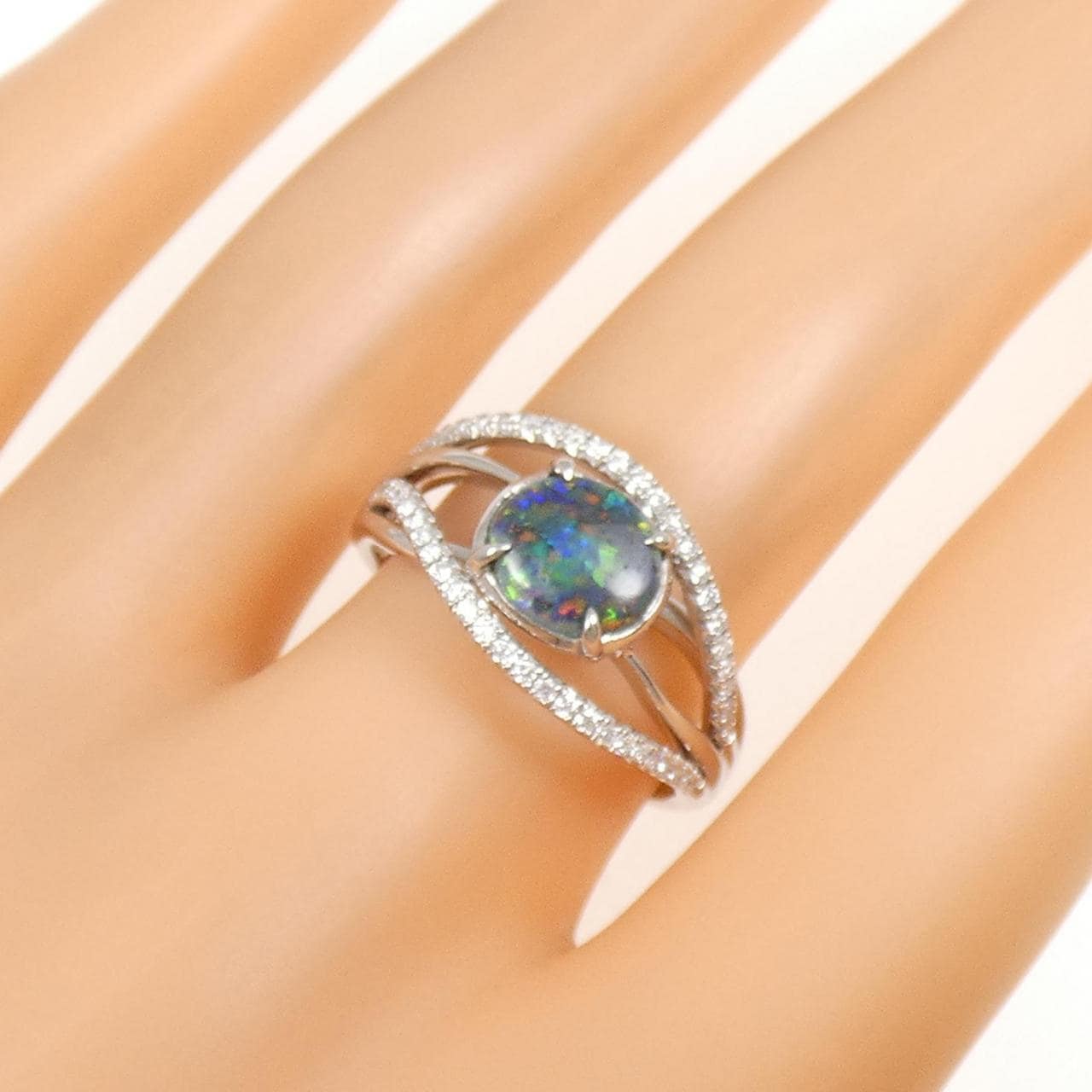PT900 ブラックオパール リング 1.20CT