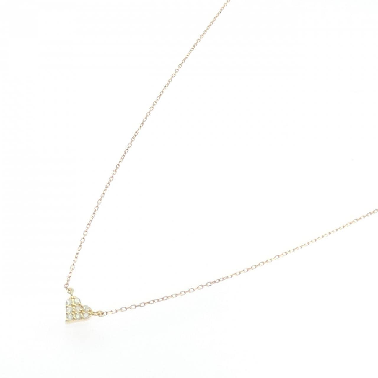 K18YG/K18PG ハート ダイヤモンド ネックレス 0.1CT