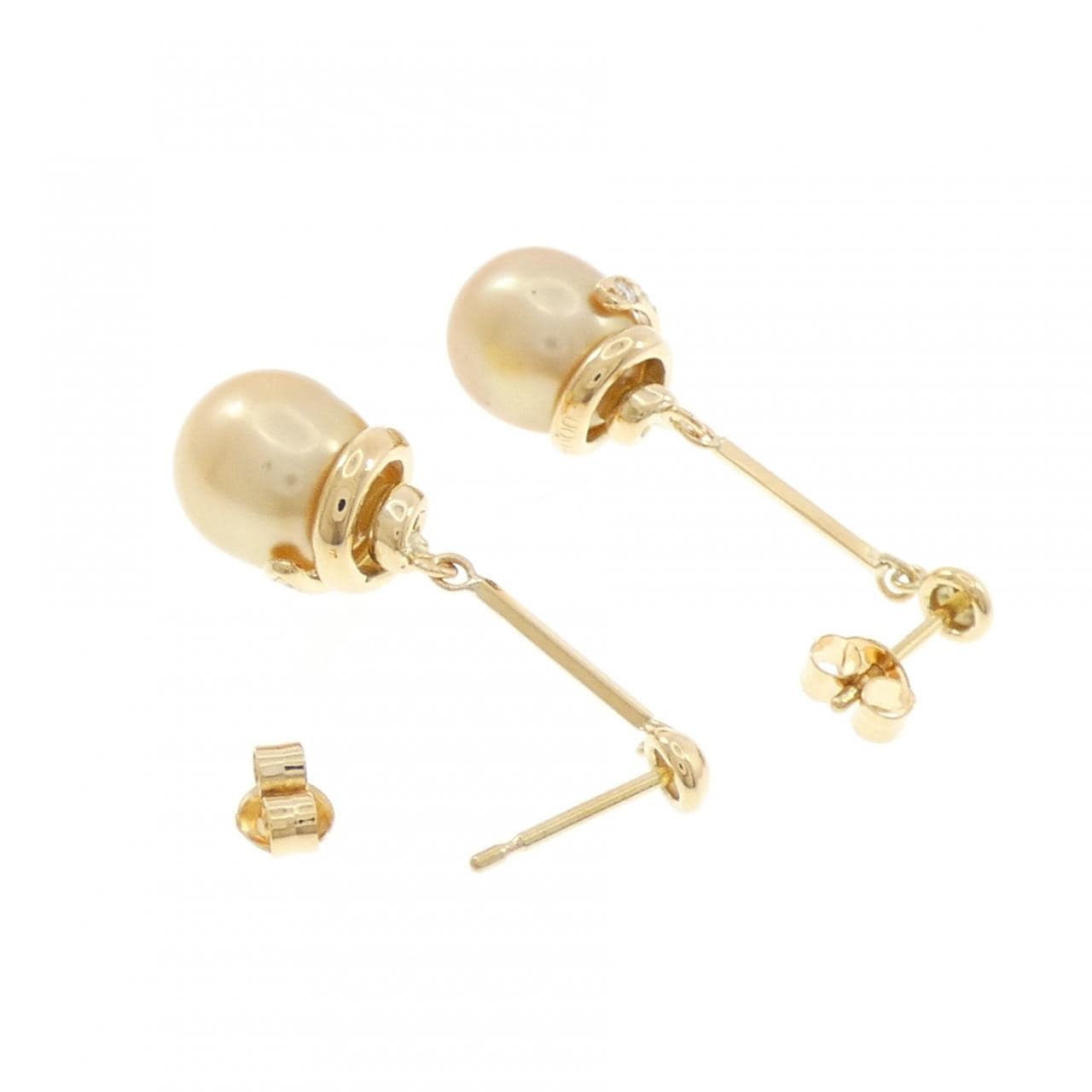 K18YG 白蝶パール ピアス