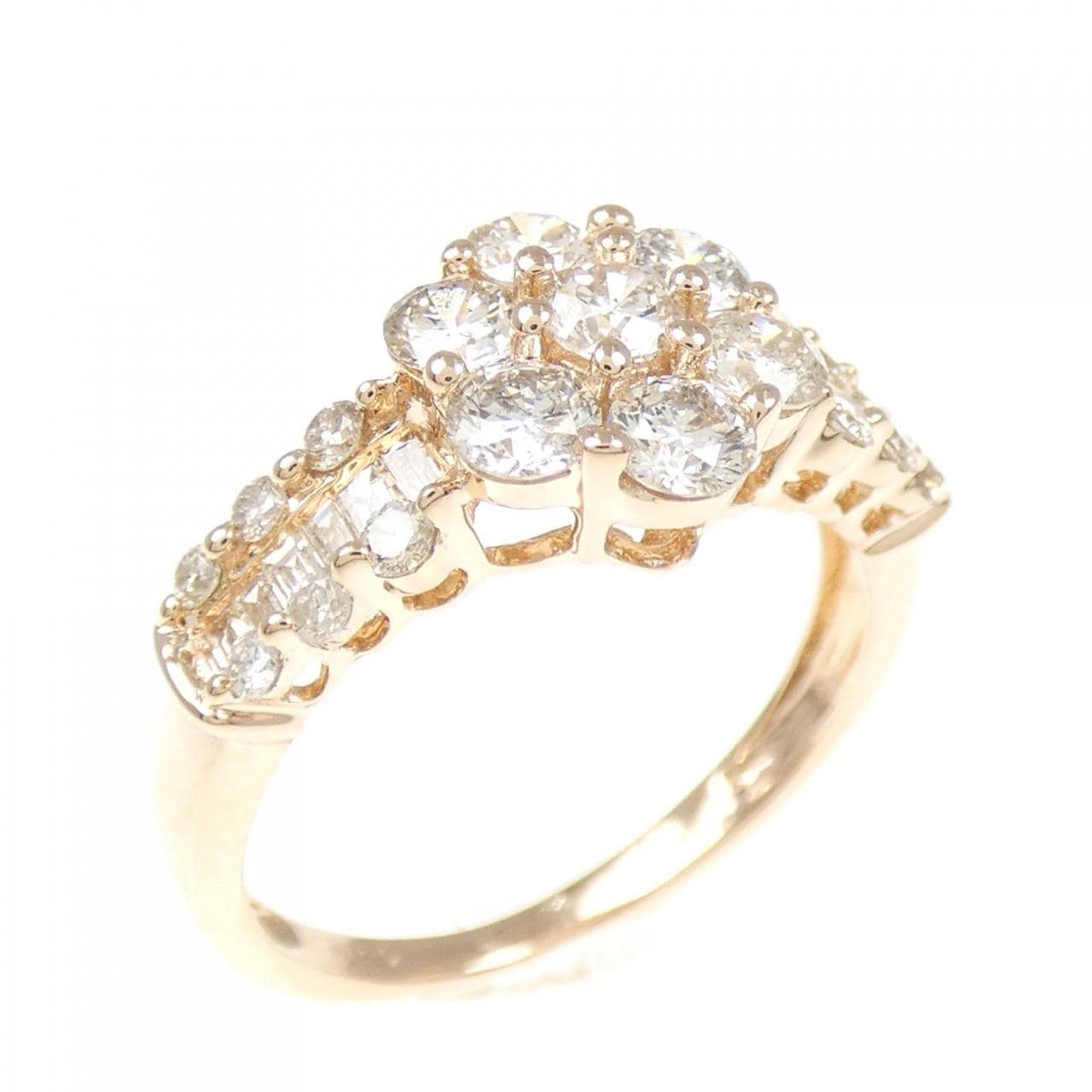 K18PG flower Diamond ring 1.00CT