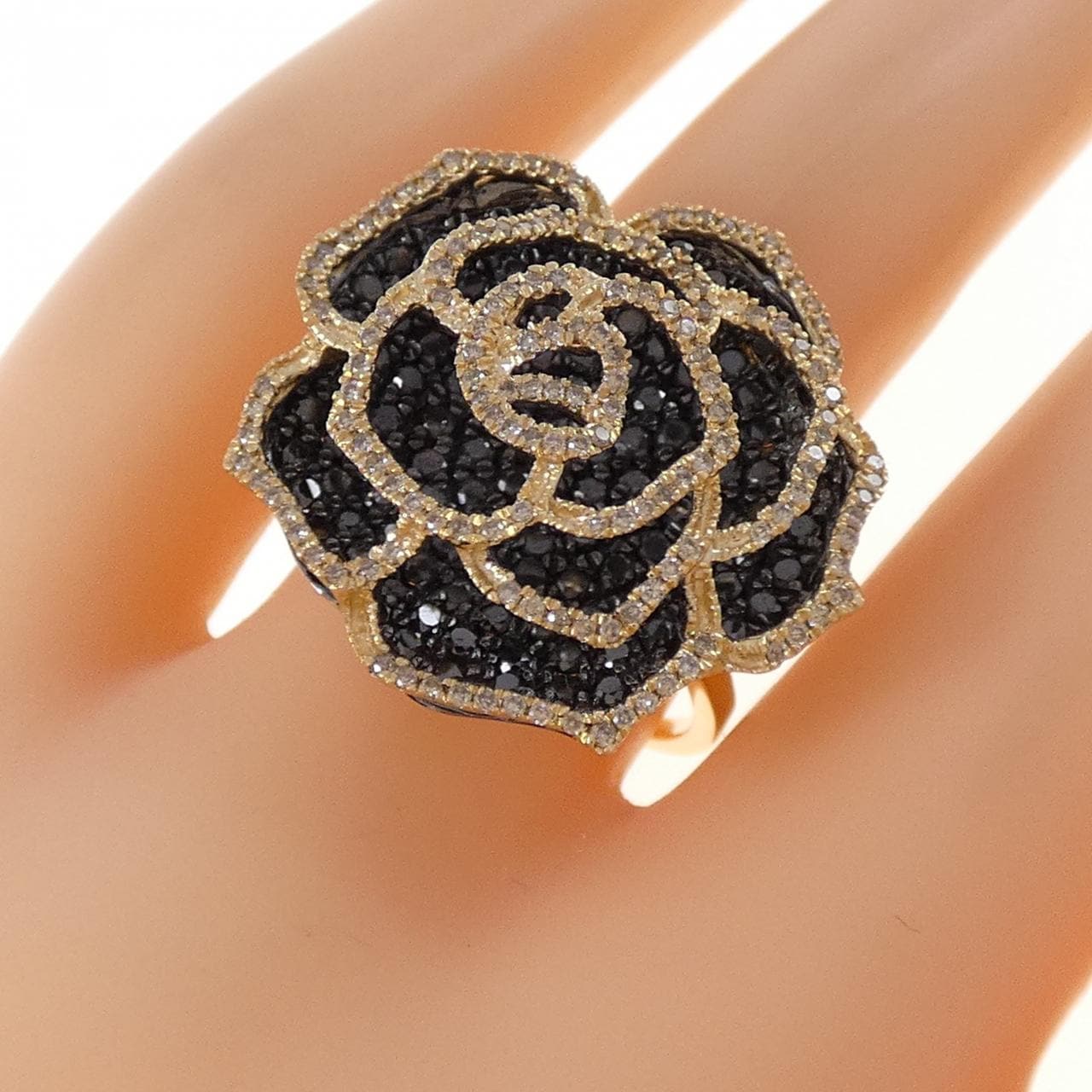 K18YG/K18BG ローズ ダイヤモンド リング 2.00CT