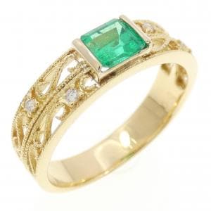 K18YG エメラルド リング