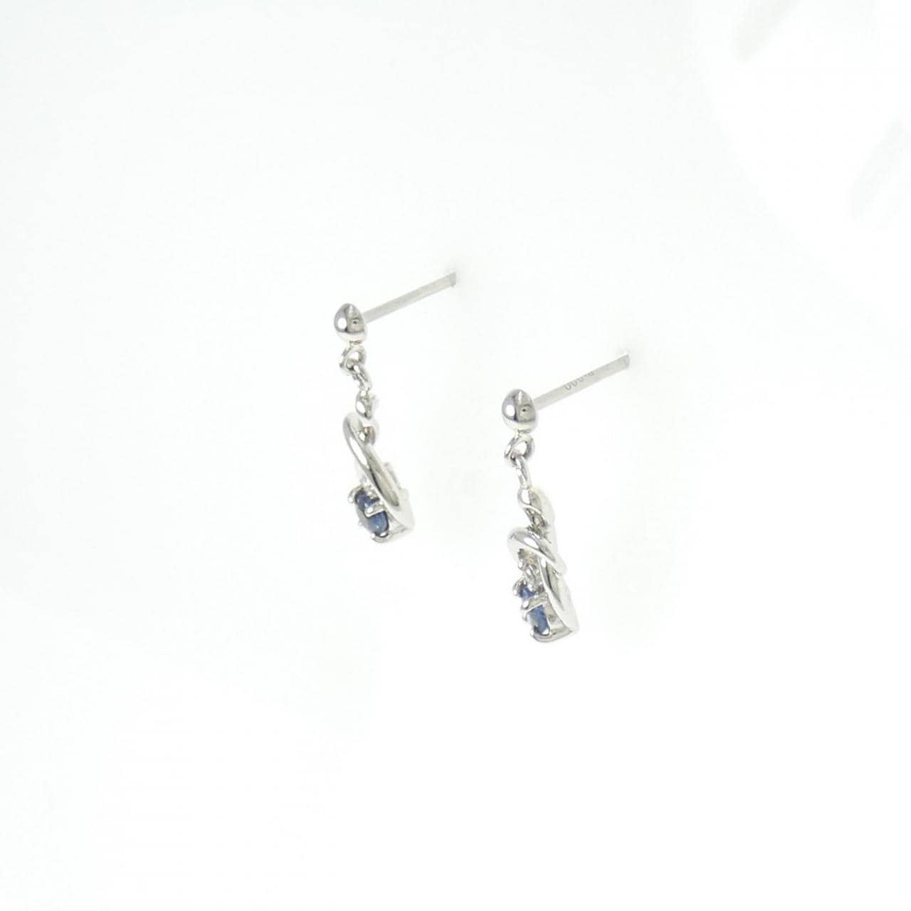 PT900藍寶石耳釘