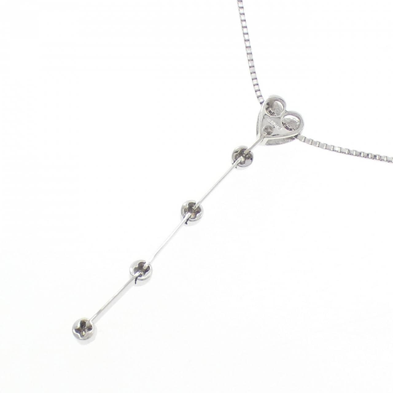 K18WG ハート ダイヤモンド ネックレス