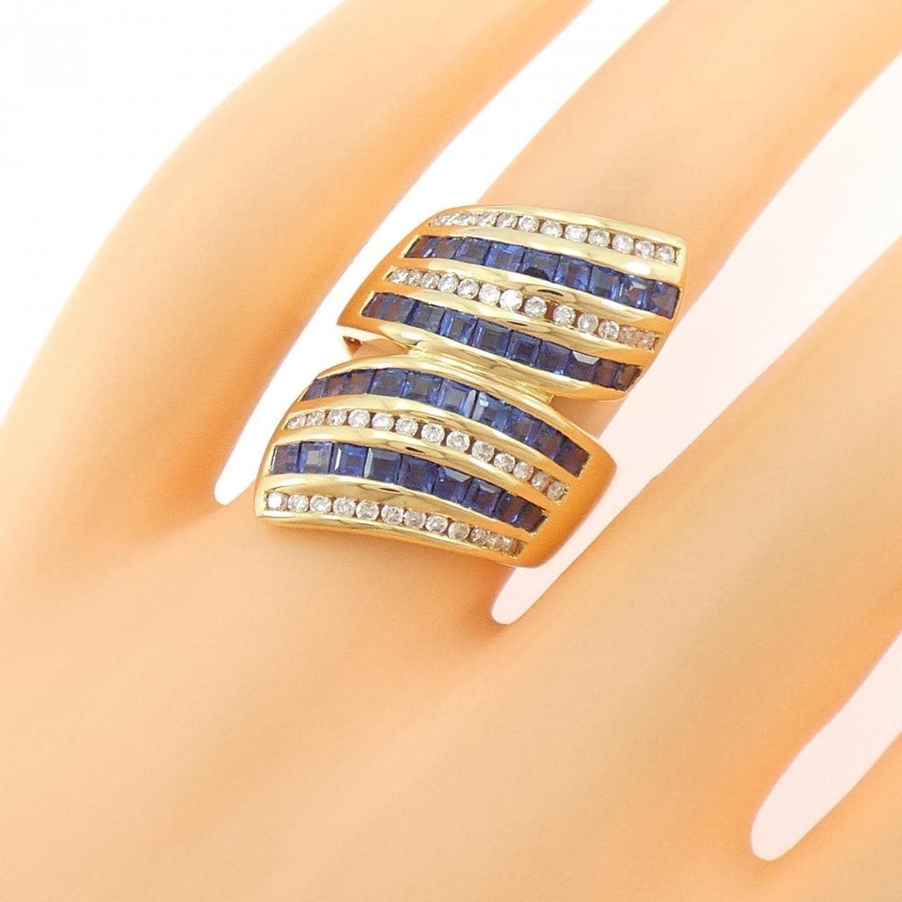 K18YG サファイヤ リング 2.14CT