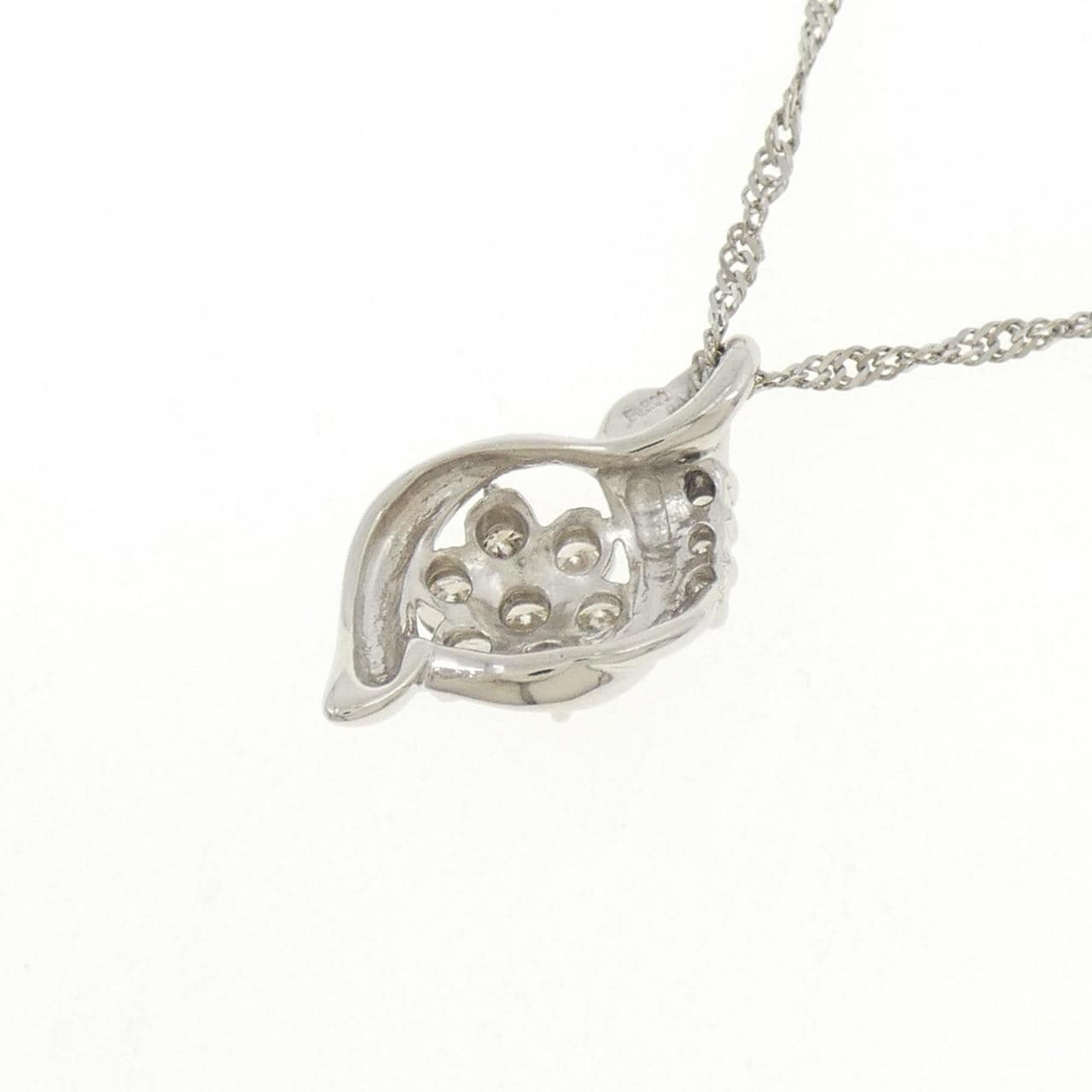PT900/PT850 フラワー ダイヤモンド ネックレス 0.50CT