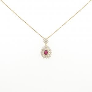 K18YG ルビー ネックレス 0.53CT