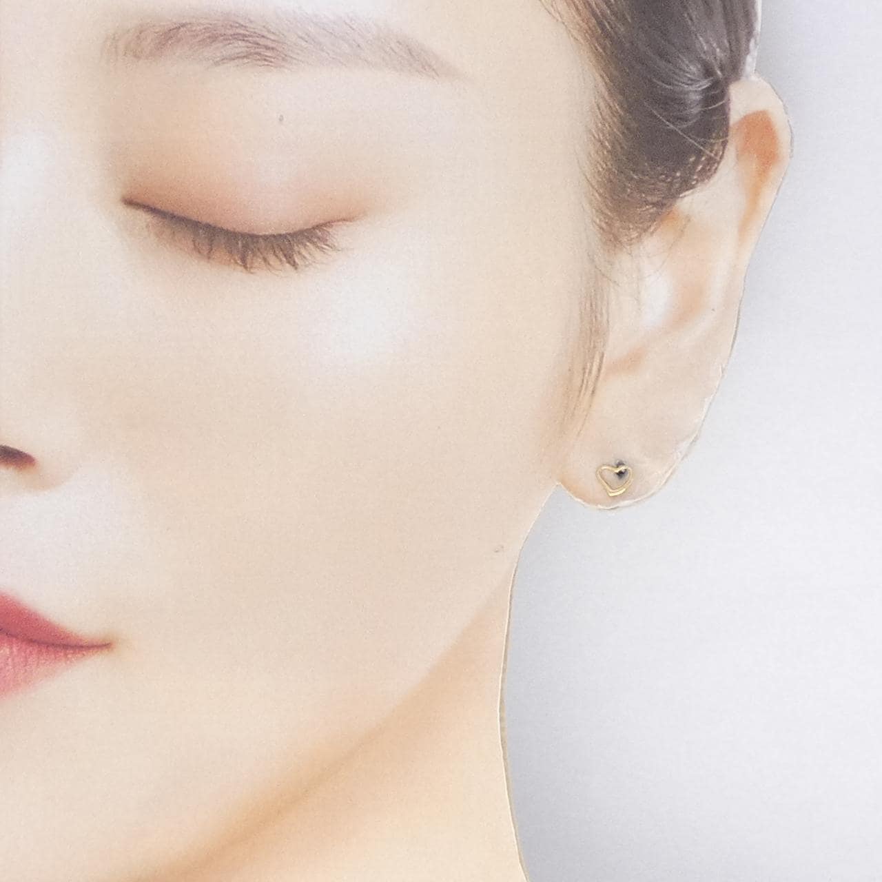 K18YG ハート ピアス