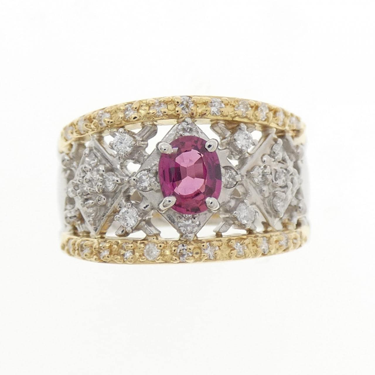 PT900/K18YG ルビー リング 0.36CT