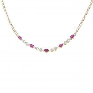 K18YG ルビー ネックレス 1.35CT
