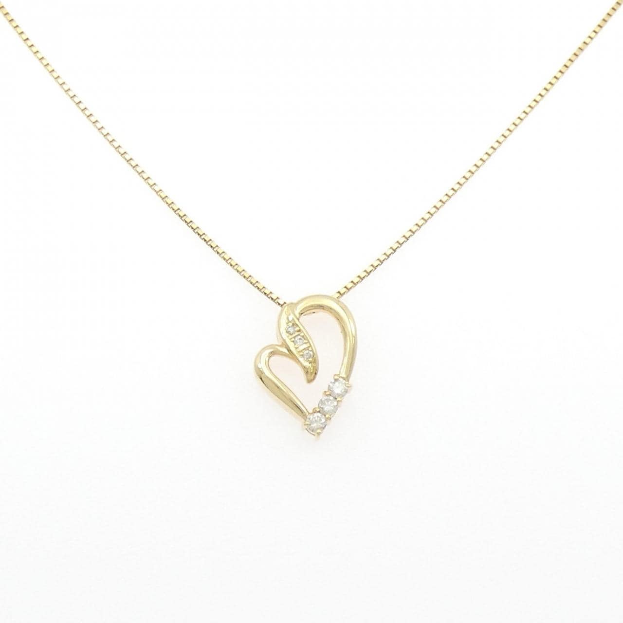K18YG ハート ダイヤモンド ネックレス 0.16CT