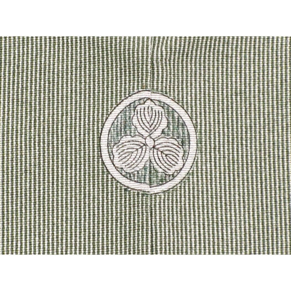 【未使用品】小紋　寺山存男　江戸小紋万筋　丸に三ツ柏　身幅Ｌ寸