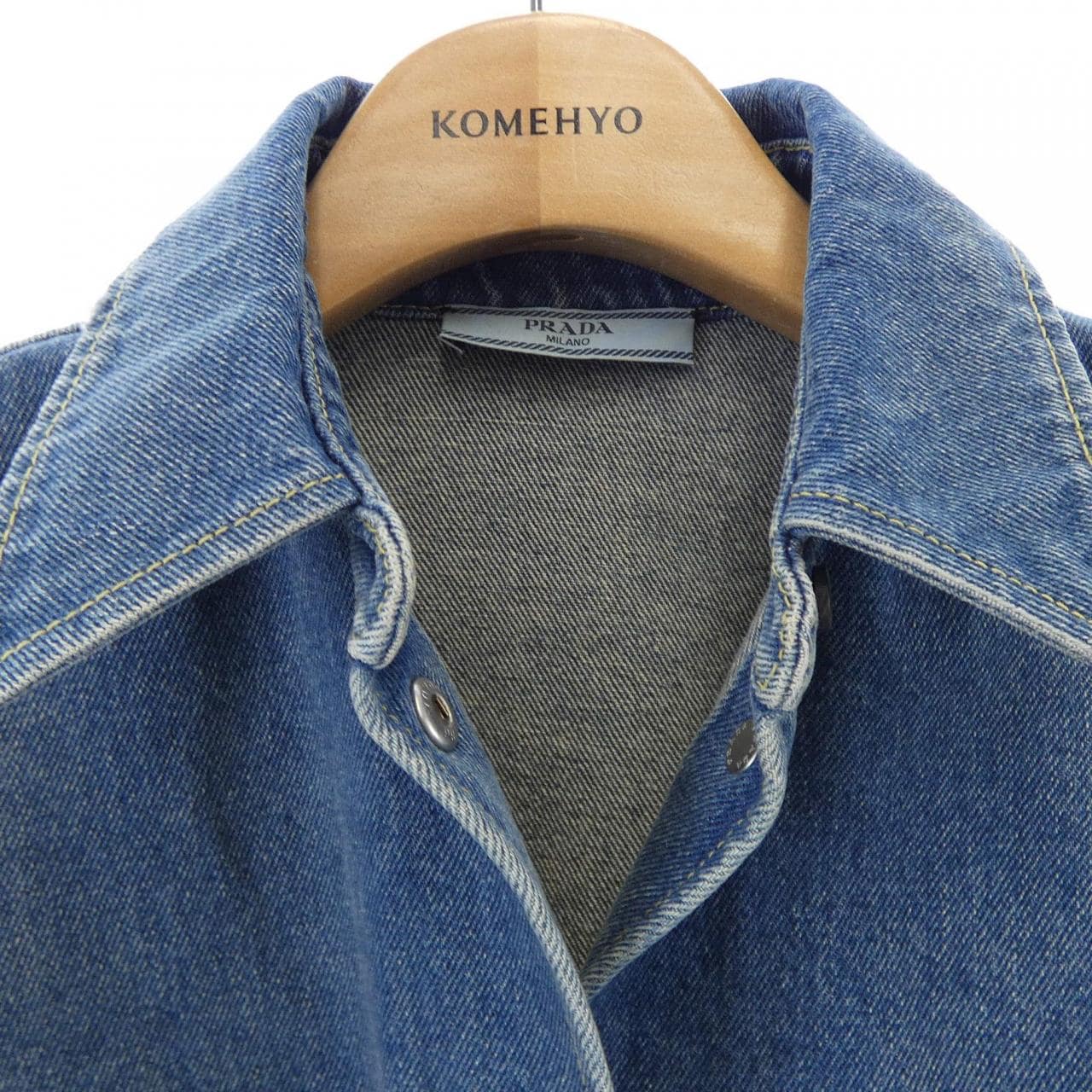 プラダ PRADA トライアングルロゴ オーバーサイズ オーガニックデニムシャツ GFC036 S212 1ZAB シャツ