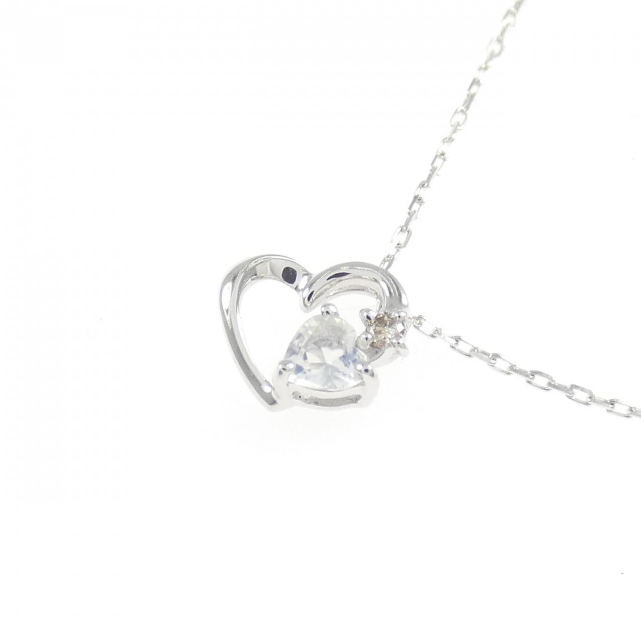 K10WG 心形月光石項鍊