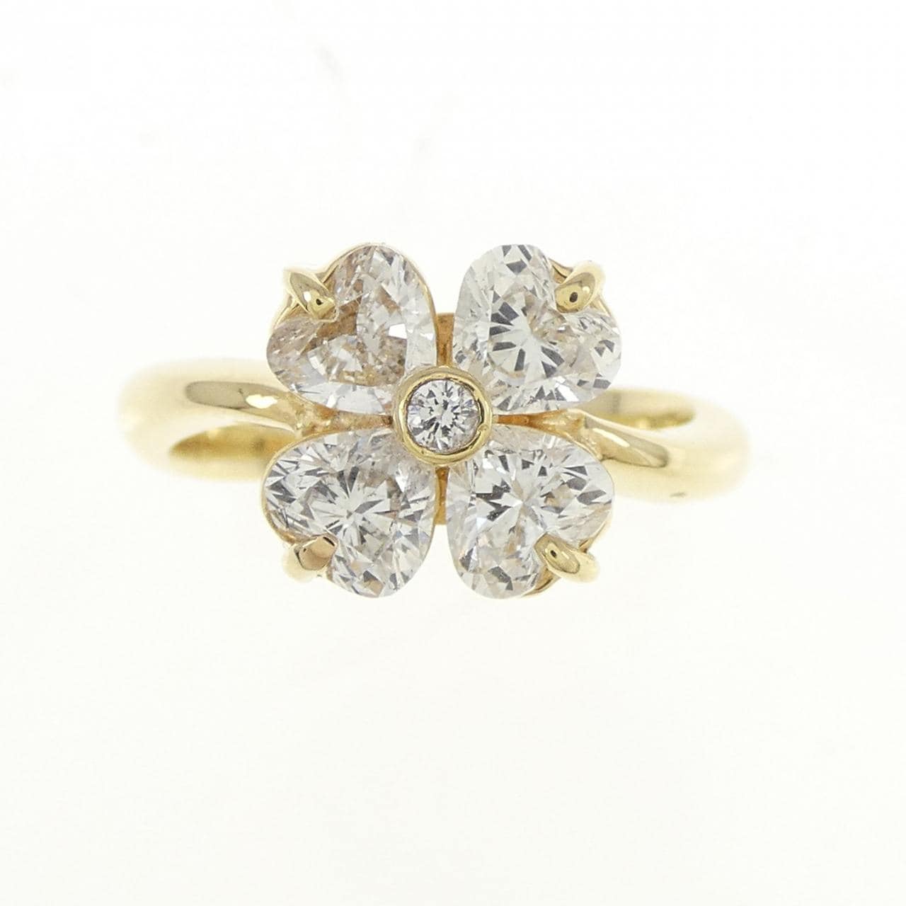 K18YG フラワー ダイヤモンド リング 1.15CT