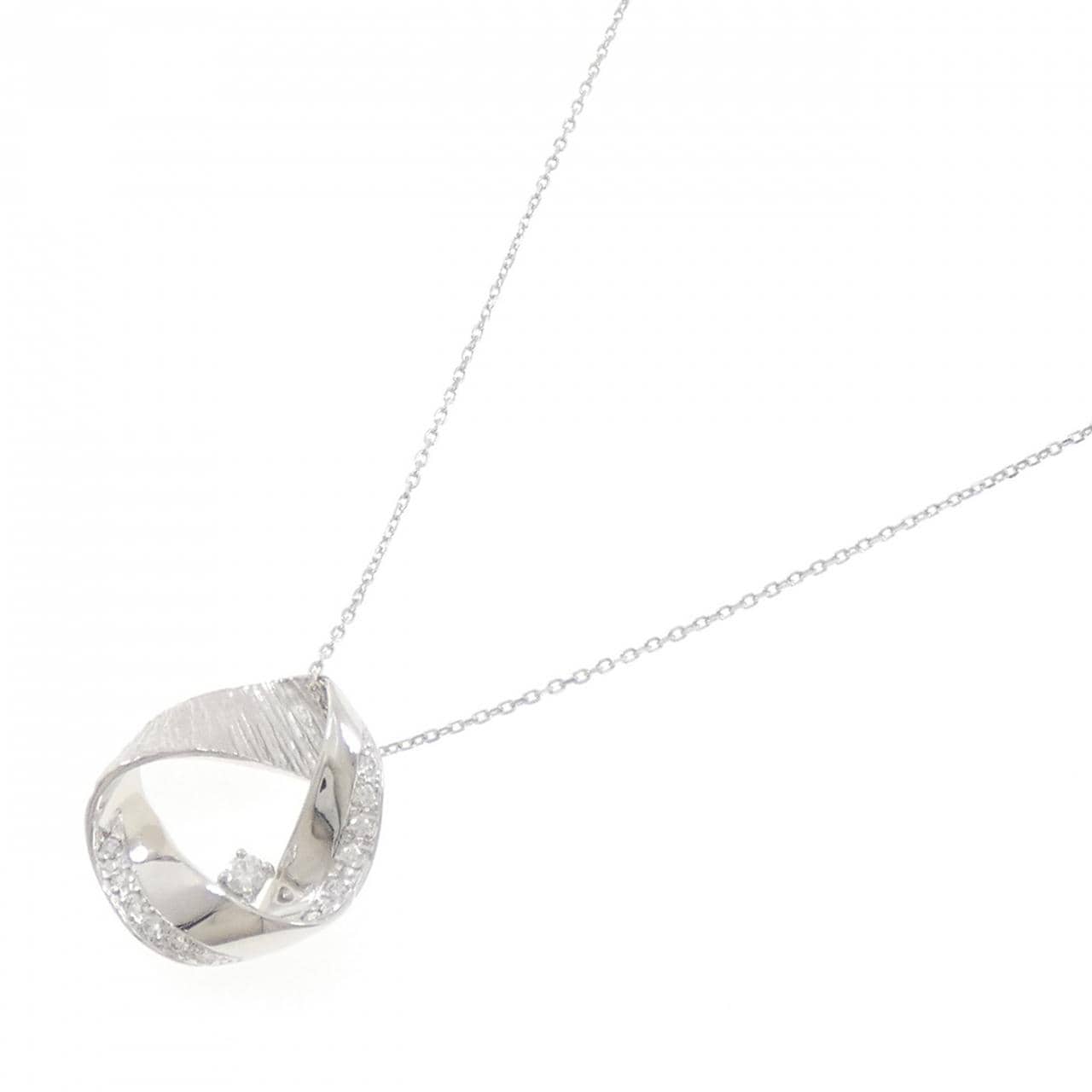 K18WG ダイヤモンド ネックレス 0.34CT