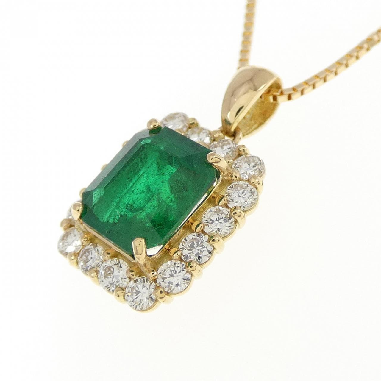 [Remake] K18YG emerald necklace 1.575CT Made in Zambia
