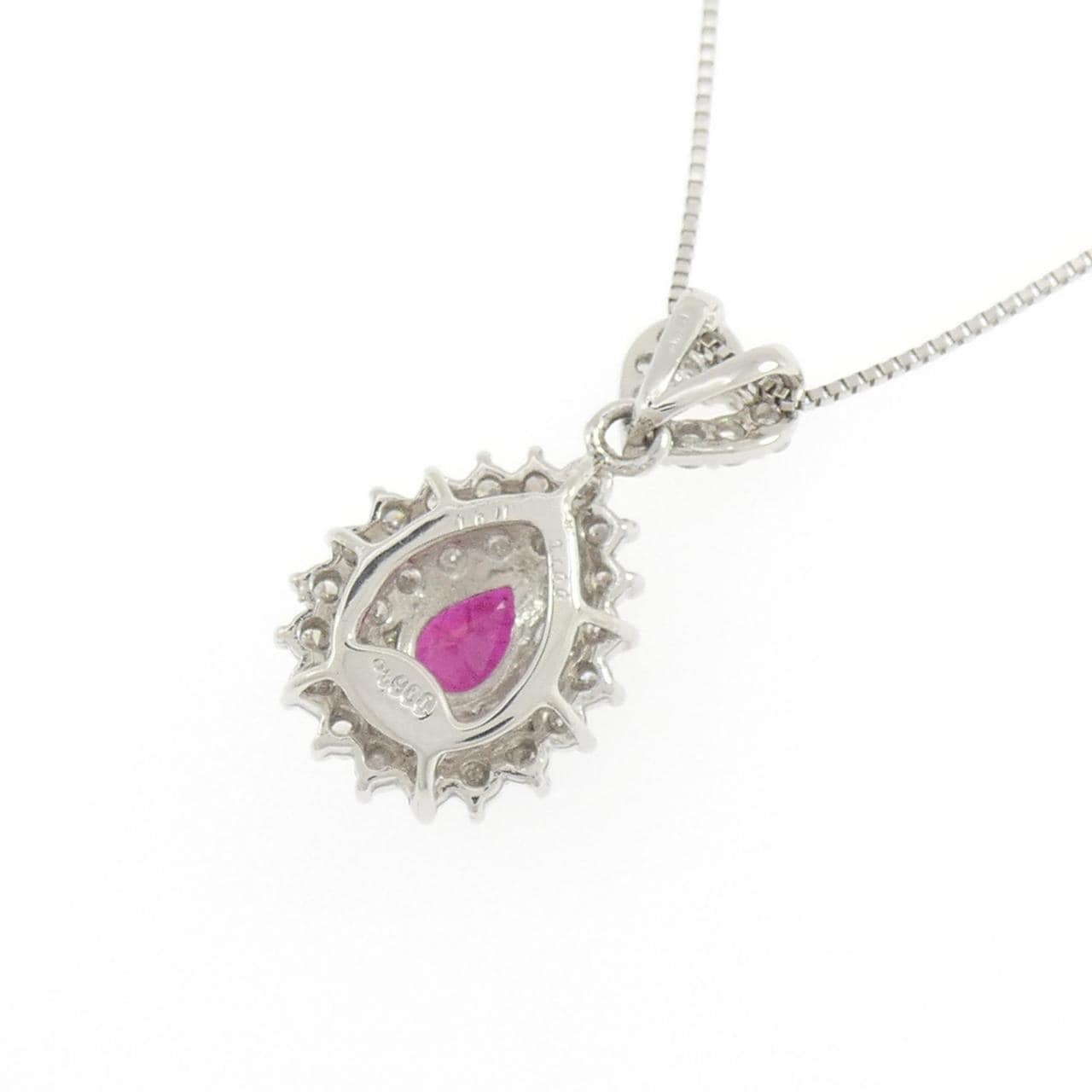 PT900/PT850 ルビー ネックレス 1.01CT