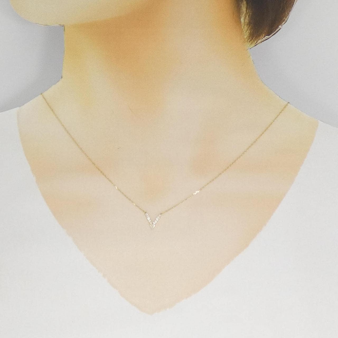 アーカー Vチェーン ネックレス 0.12CT