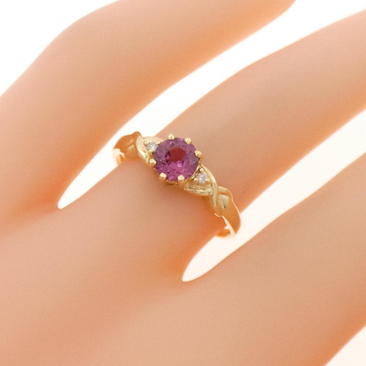 K18YG ガーネット リング 0.50CT