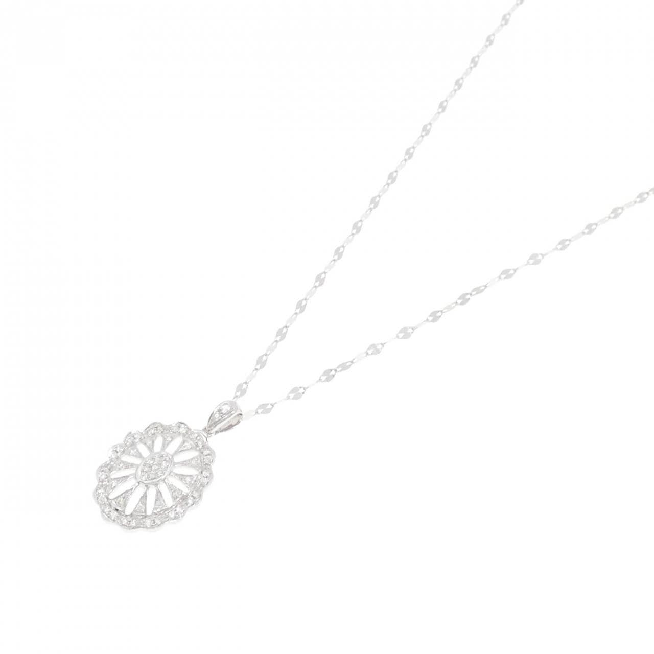 K18WG ダイヤモンド ネックレス 0.25CT