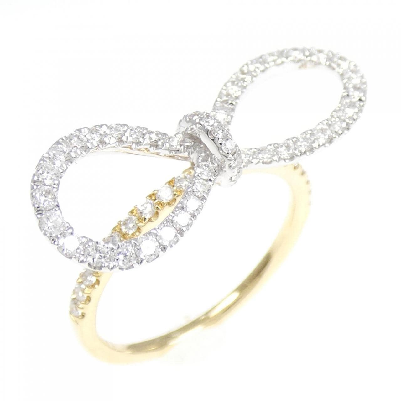 K18YG/K18WG Ribbon Diamond Ring 0.46CT