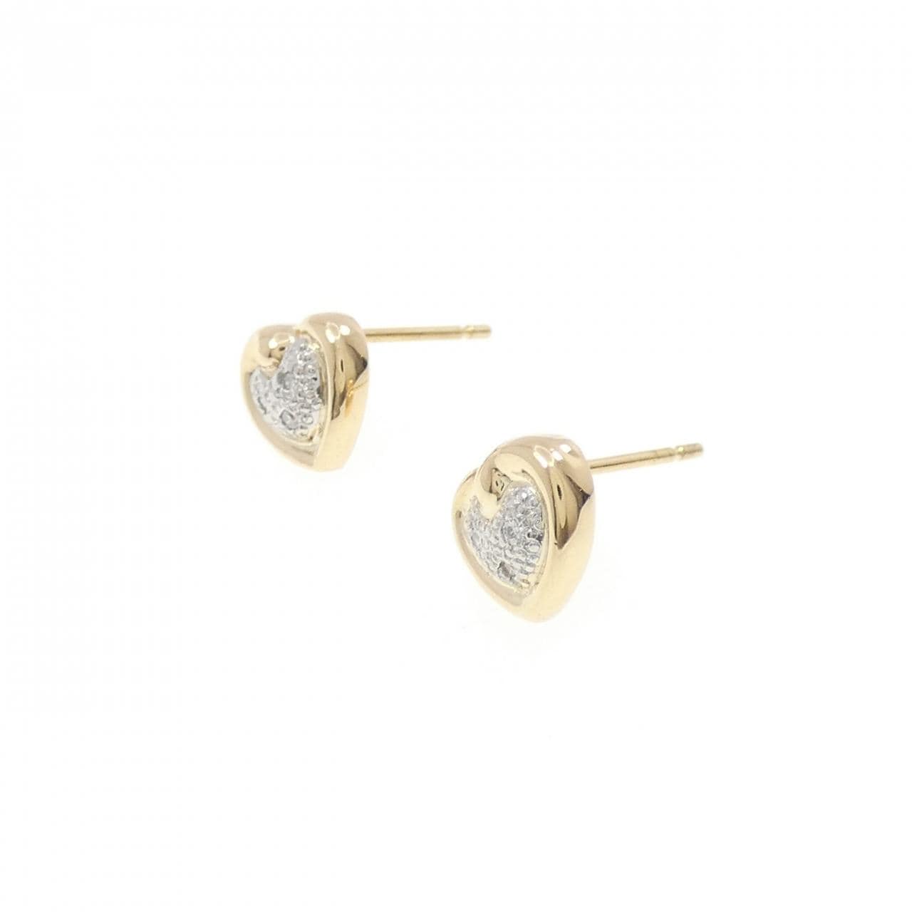 K18YG/PT900 ハート ダイヤモンド ピアス 0.03CT