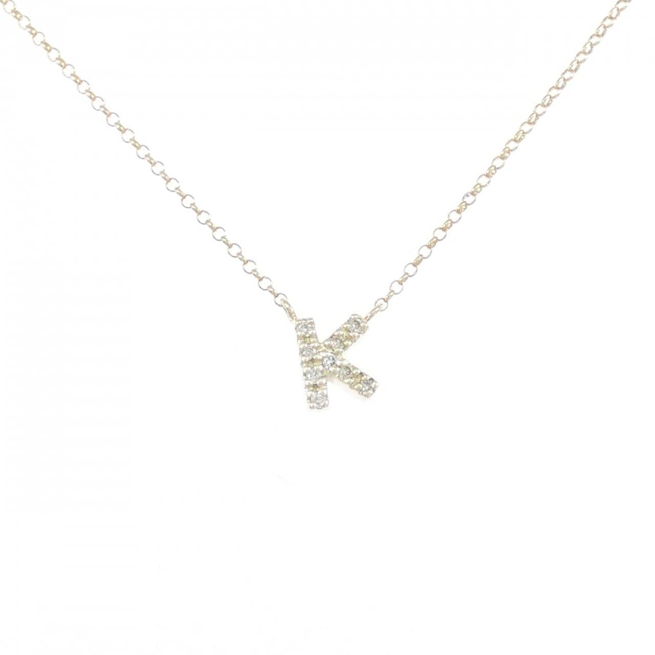 K10YG イニシャルK ダイヤモンド ネックレス 0.04CT