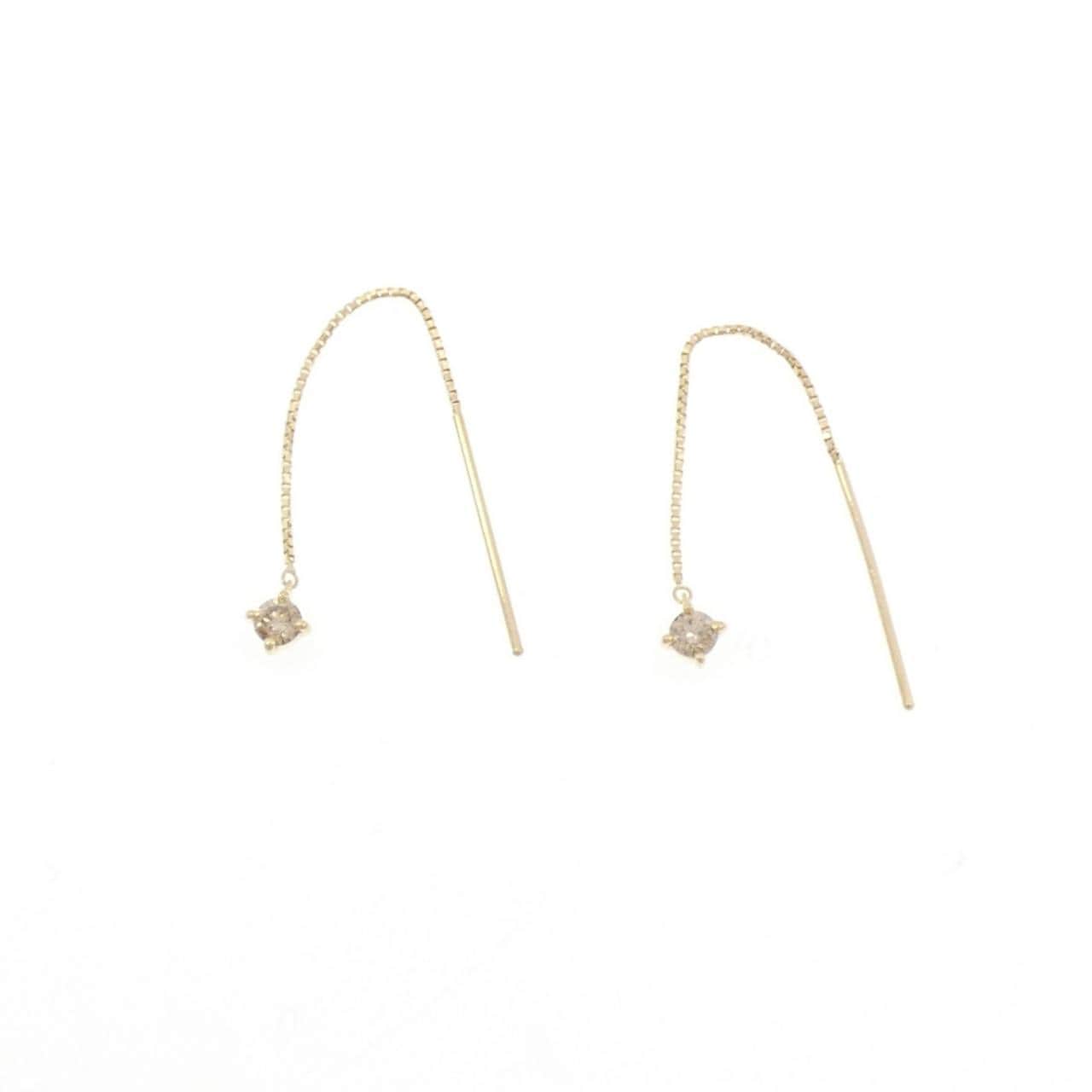 K18YG ダイヤモンド ピアス 0.14CT