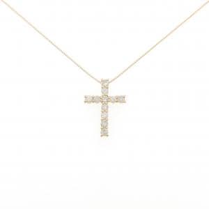 K18YG クロス ダイヤモンド ネックレス 0.50CT