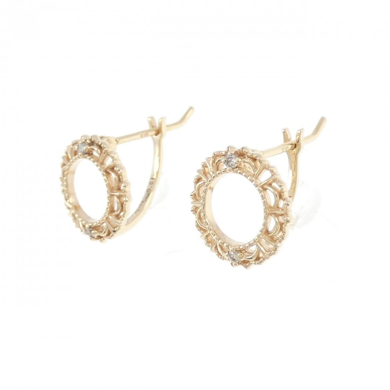 アガット ダイヤモンド ピアス 0.02CT