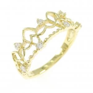 K18YG ティアラ ダイヤモンド リング 0.11CT
