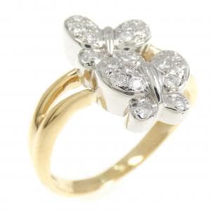 PT900/K18YG バタフライ ダイヤモンド リング 0.15CT