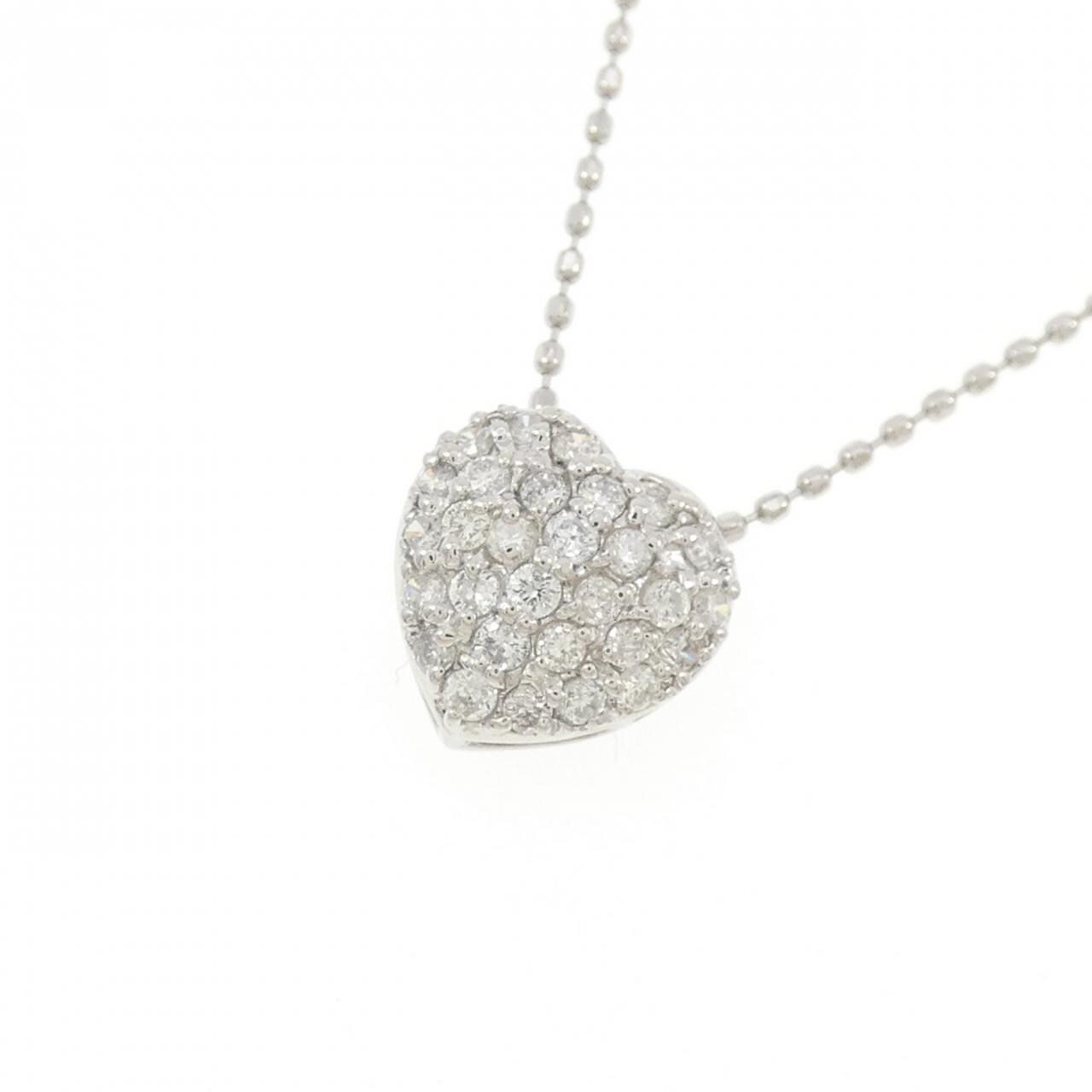 PT900/PT850 ハート ダイヤモンド ネックレス 0.30CT