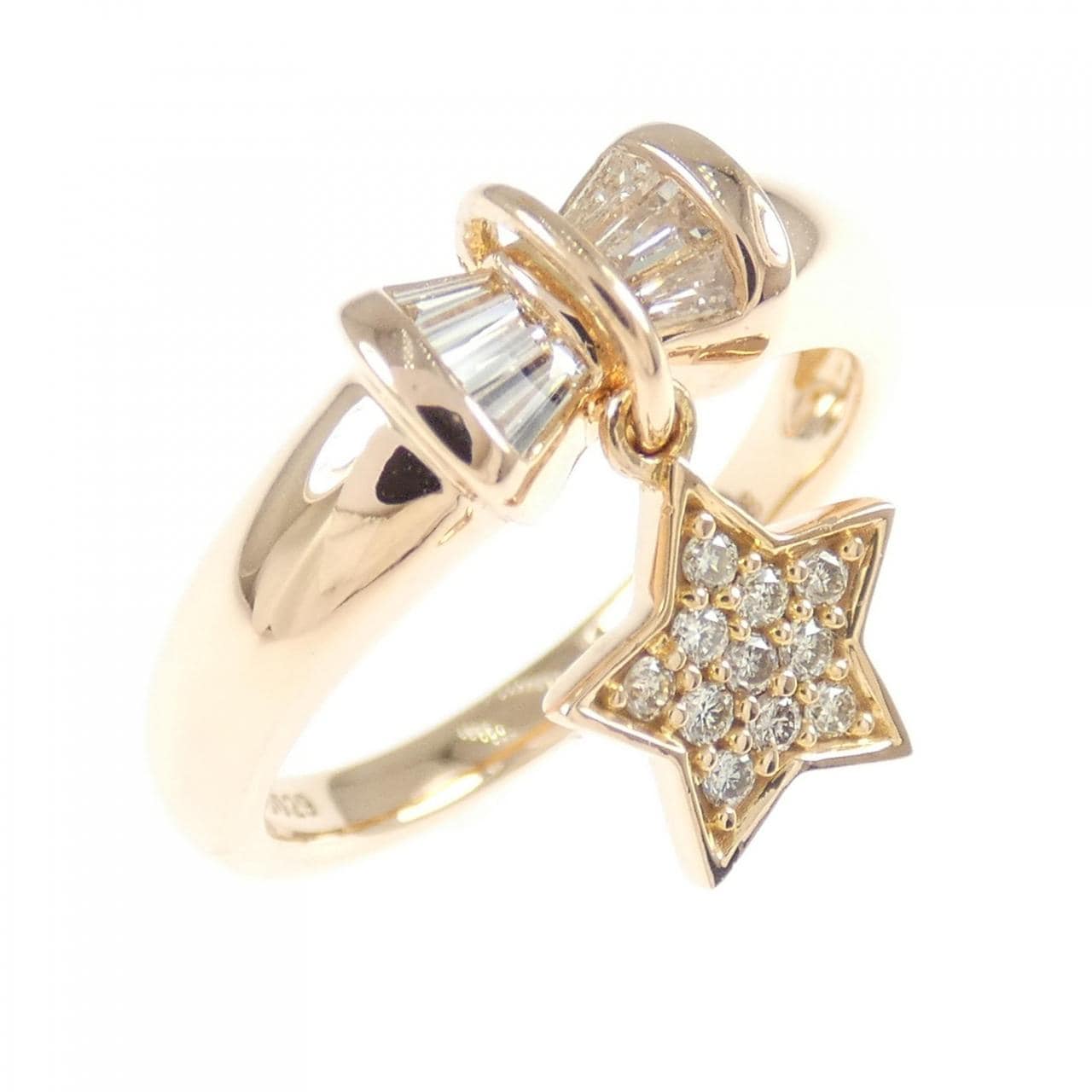 K18PG スター ダイヤモンド リング 0.29CT