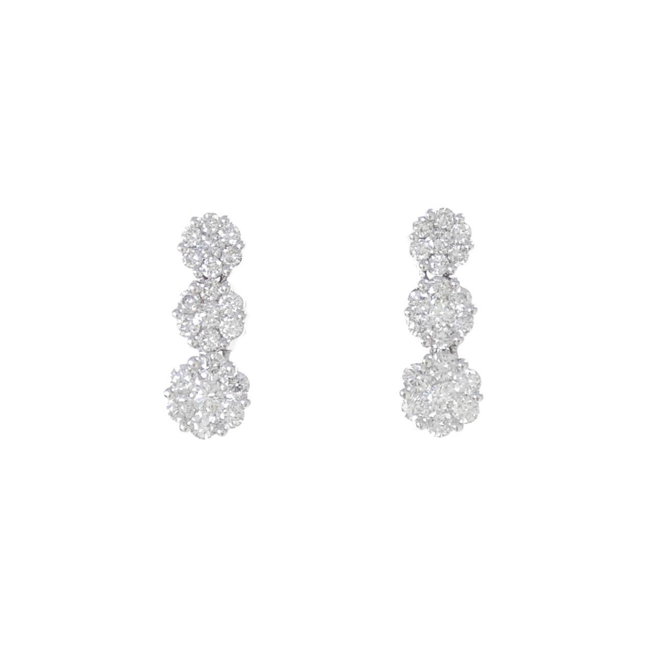 K18WG ダイヤモンド ピアス 1.00CT