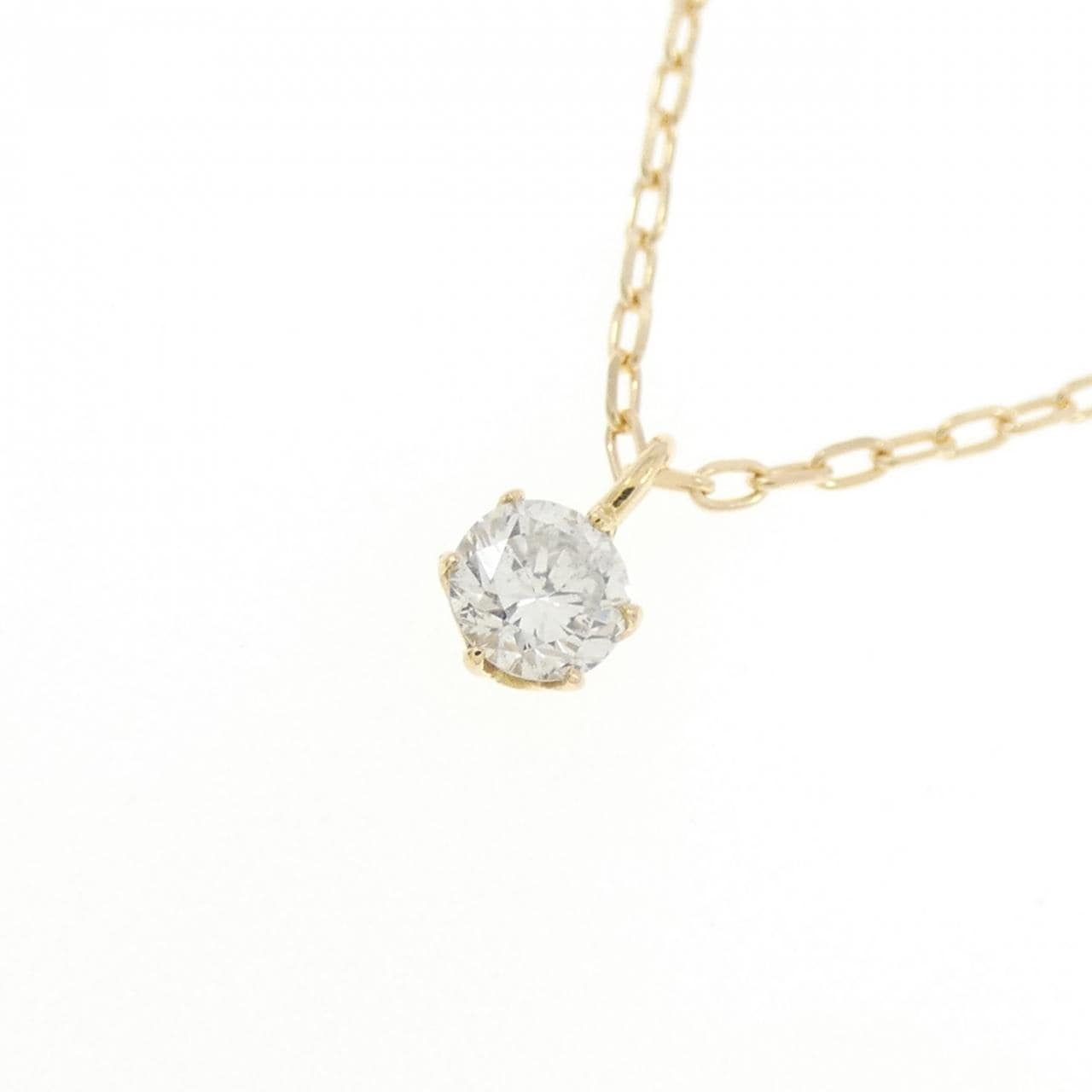 K18YG ソリティア ダイヤモンド ネックレス 0.15CT