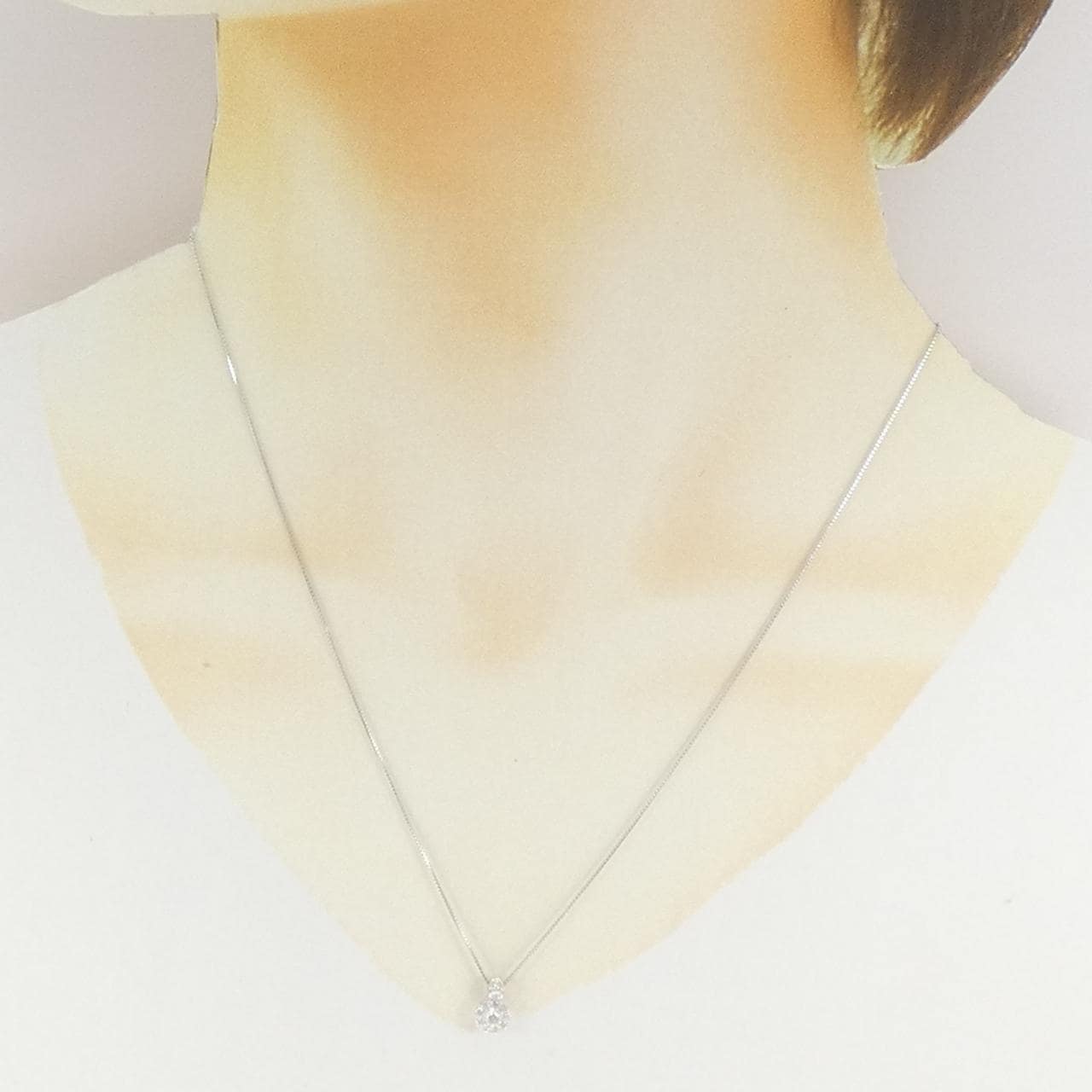 K18WG ダイヤモンド ネックレス 0.09CT