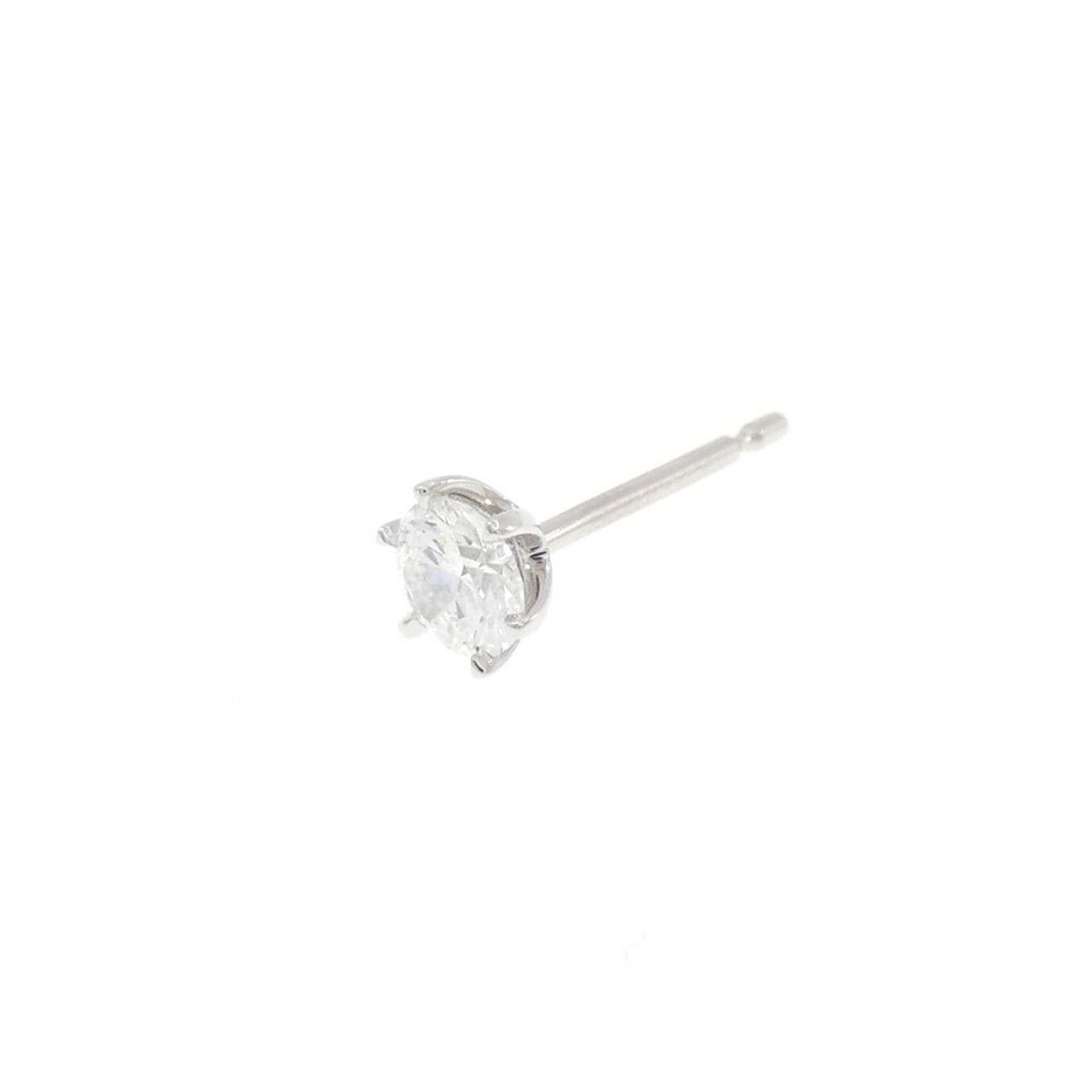 【リメイク】PT900/ST ダイヤモンド ピアス 0.219CT D SI1 VG 片耳
