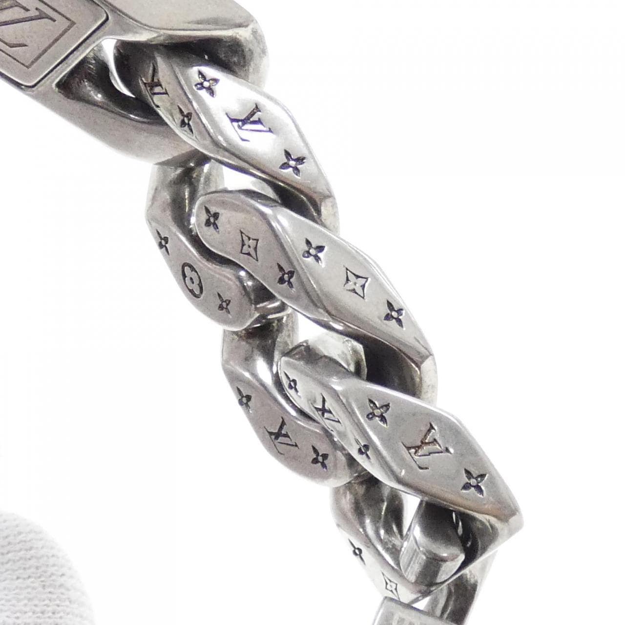 ルイヴィトン モノグラム エクリプス ブラスレ モノチェーン 19cm M6552E ブレスレット