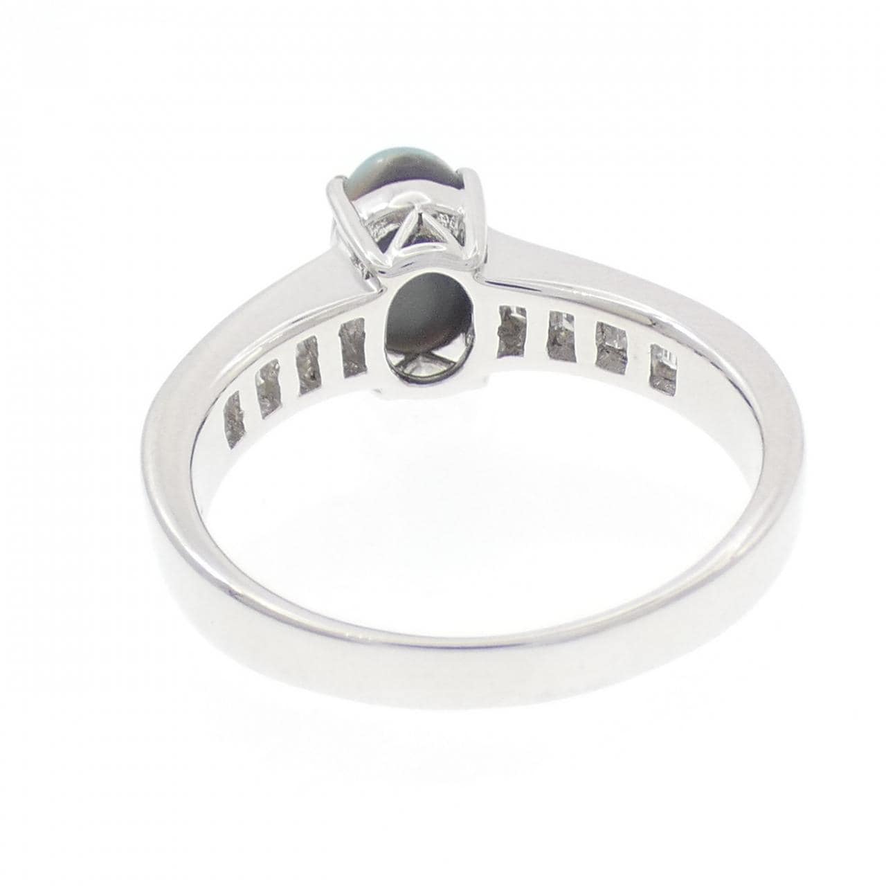 750WG ブラックオパール リング