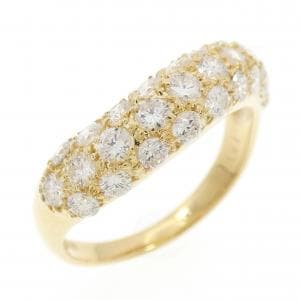 K18YG パヴェ ダイヤモンド リング 1.01CT