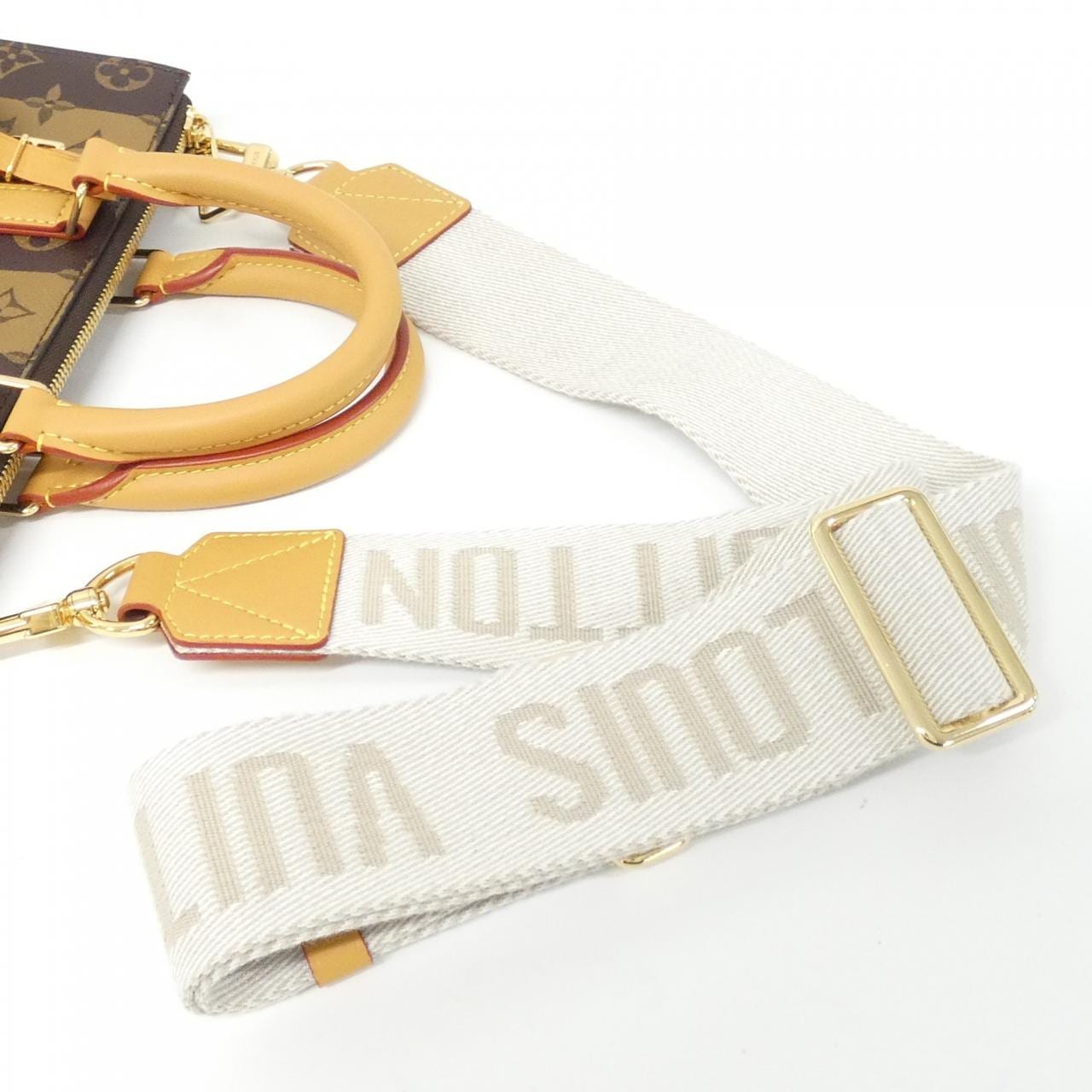 LOUIS VUITTON Monogram條紋（LV Squared）麻袋塑膠郵差包 M45969