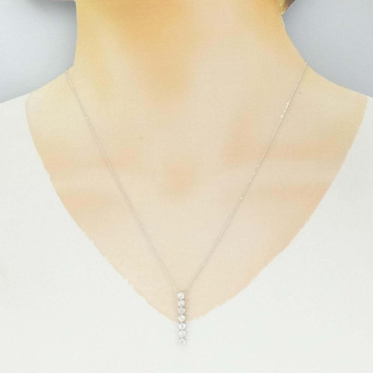 K18WG ダイヤモンド ネックレス 0.70CT