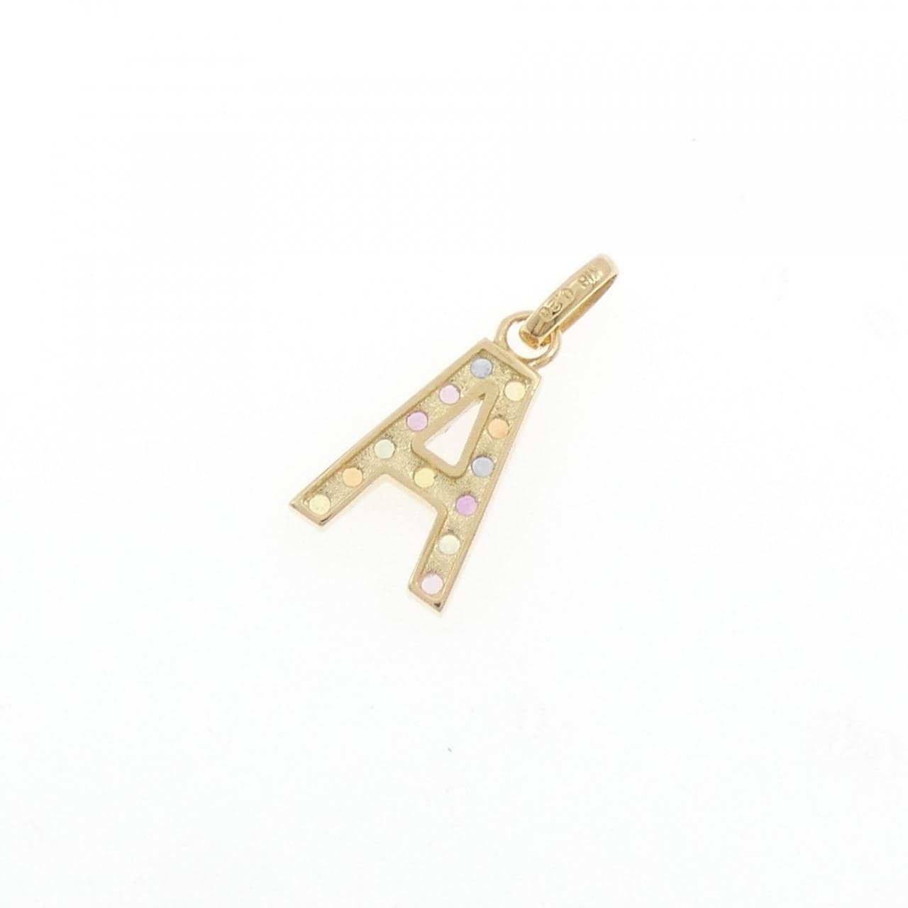【新品】K18YG イニシャルA サファイヤ ペンダント 0.20CT