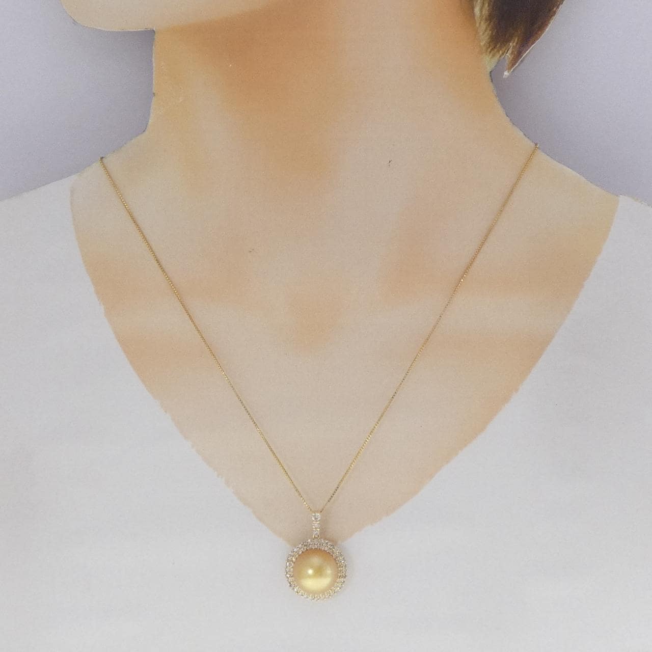 K18YG 白蝶パール ネックレス 13mm