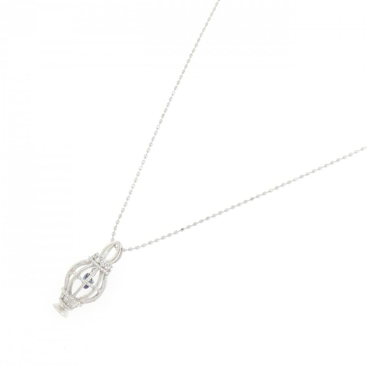 K18WG サファイヤ ネックレス 0.15CT