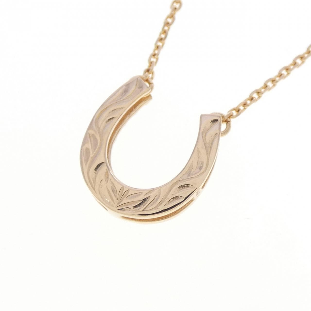 K18PG ホースシュー ダイヤモンド ネックレス 0.21CT