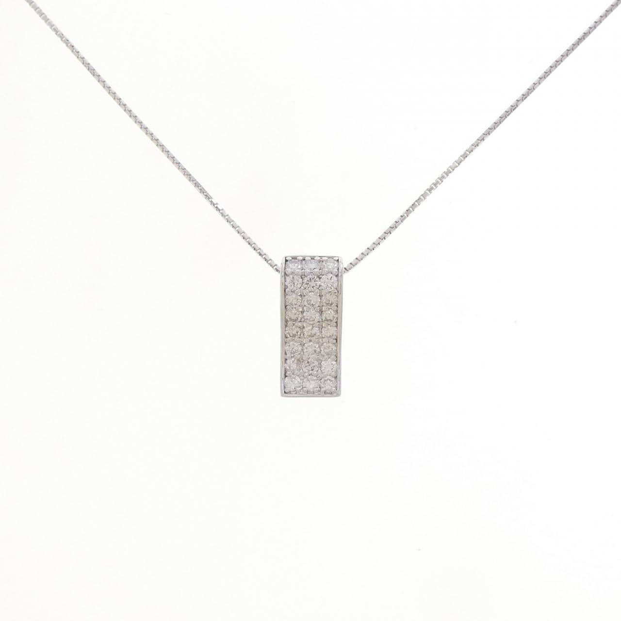 K18WG パヴェ ダイヤモンド ネックレス 0.55CT