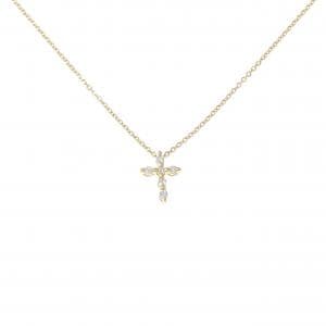 K18YG クロス ダイヤモンド ネックレス 0.06CT